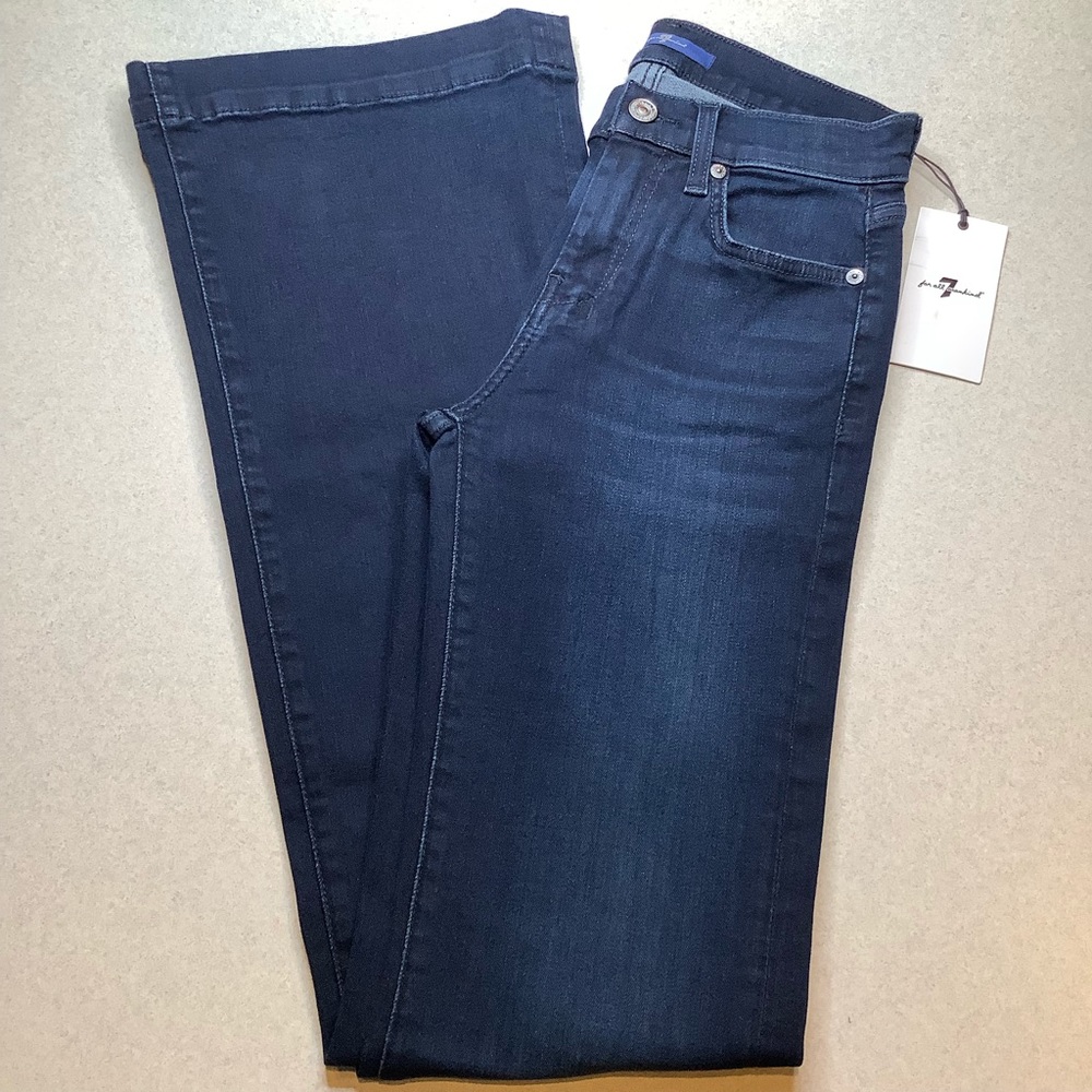7 For All Mankind Jeans 25X35 Dojo Deep Blue NWT - Picture 3 of 6